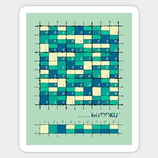 Mydoku_006_H001_001_F: Sudoku, Sudoku coloring, logic, logic puzzle, holiday puzzle, fun, away from screen Sticker